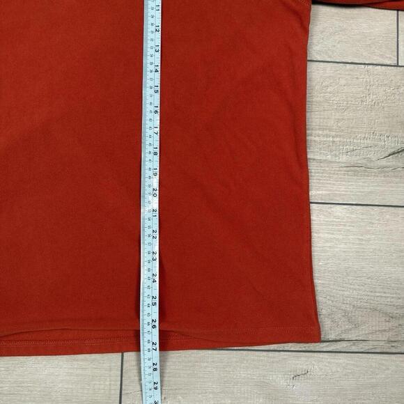 The North Face Fleece Sweatshirt TKA100 Sz L Orange 1/4 Zip Pullover Hike Camp - Picture 8 of 8